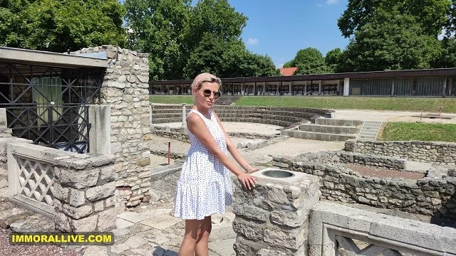 BUSTY BLONDE STEP MOM GOES to the ROMAN RUINS with HER SON LEARNS SOMETHING NEW!