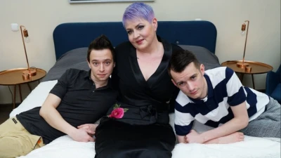 Mature NL - Curvy Step Mom Surprises her Step Sons with a DP