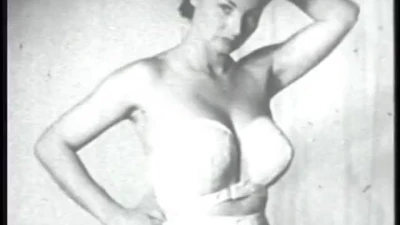 Cute Vintage Brunette Babe Demonstartes her Sexual White Underwear