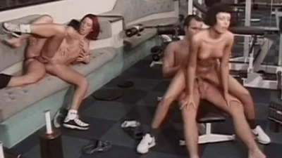 Group Happiness - Bitches Slammed by two Dudes in the Gym