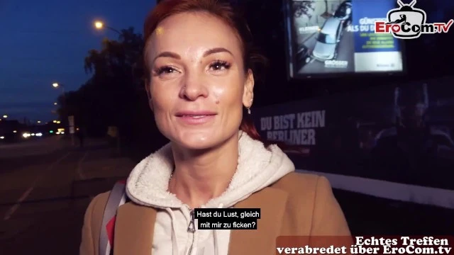 Skinny Red Haired German Woman during a POV Fuck Date in Public