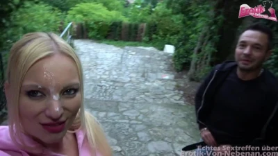 Public Sex at a Monument with German Slut and Sperm Walk with Inseminated Face