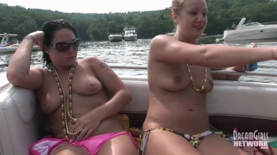 DreamGirls Members - Topless Boat Ride with Partying Coeds