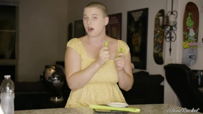 Topless Girls - Porn Stars Eating: Riley Nixon Crunches Celery (ASMR)
