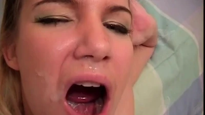 Anal Fucking Cig Smoking little Blonde Skank Sucks a Huge Dick and Gets a Facial