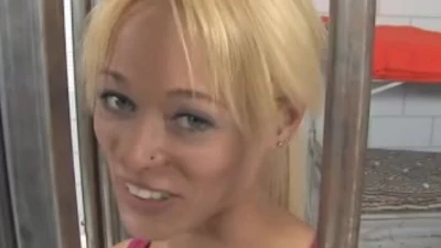 Horny Blonde Gets Fucked by two Guards with Huge Cocks in her Cell