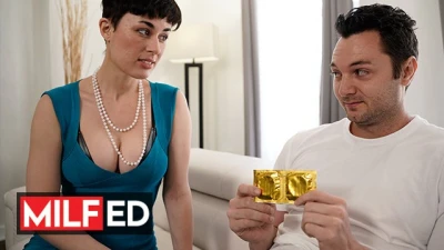 MILFED - Olive Glass Helped Brad Sterling Hoe to use the Condom but she Slipped her Pussy