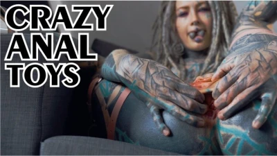 Big SQUIRT from Tattoo Girl in High Heels - Hard ANAL Strech - ATM, Big Dildos, GAPE, Prolapse Play