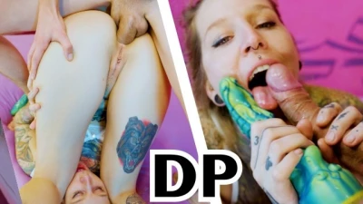 Hard ANAL Fuck + DP with Toy / TATTOO PUNK Girl Gets DEEP THROAT Facefucked, ATM, Gape (goth Alt)